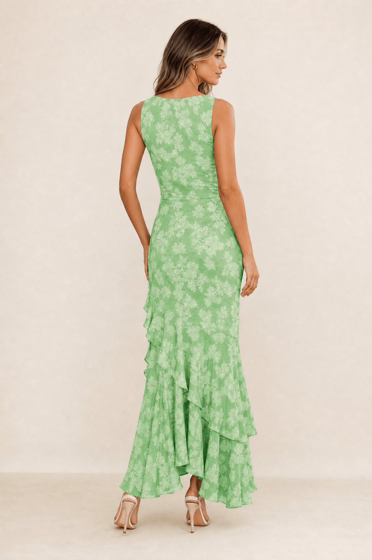 Rosalina Floral Ruffle Maxi Dress