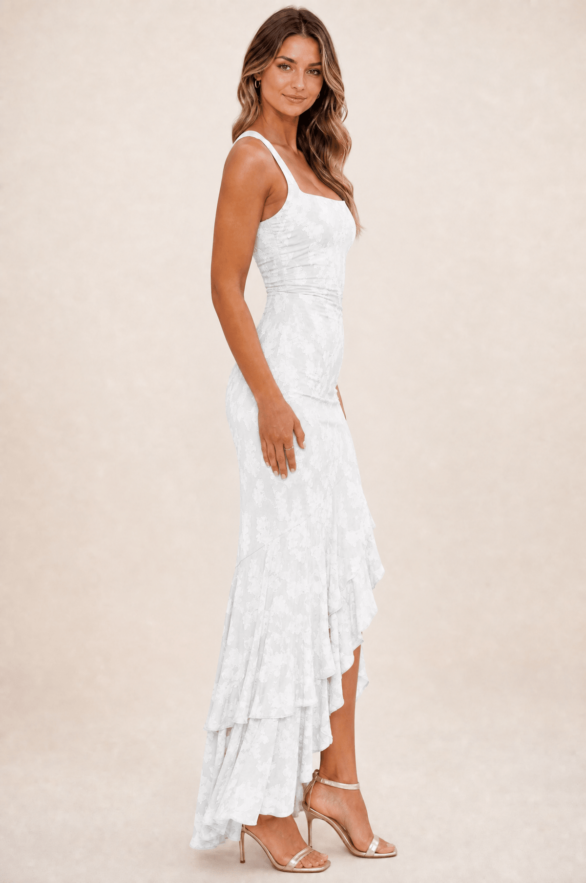 Rosalina Floral Ruffle Maxi Dress