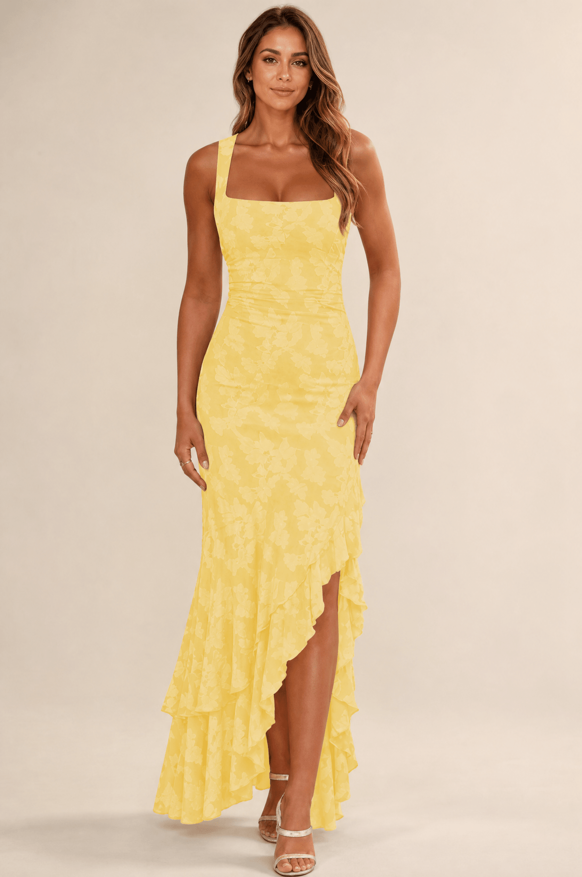 Rosalina Floral Ruffle Maxi Dress