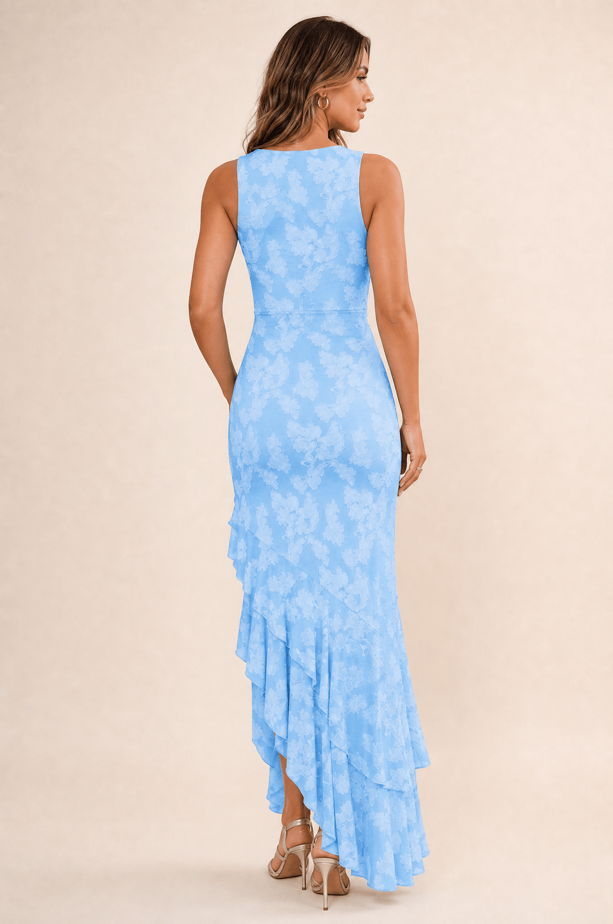 Rosalina Floral Ruffle Maxi Dress