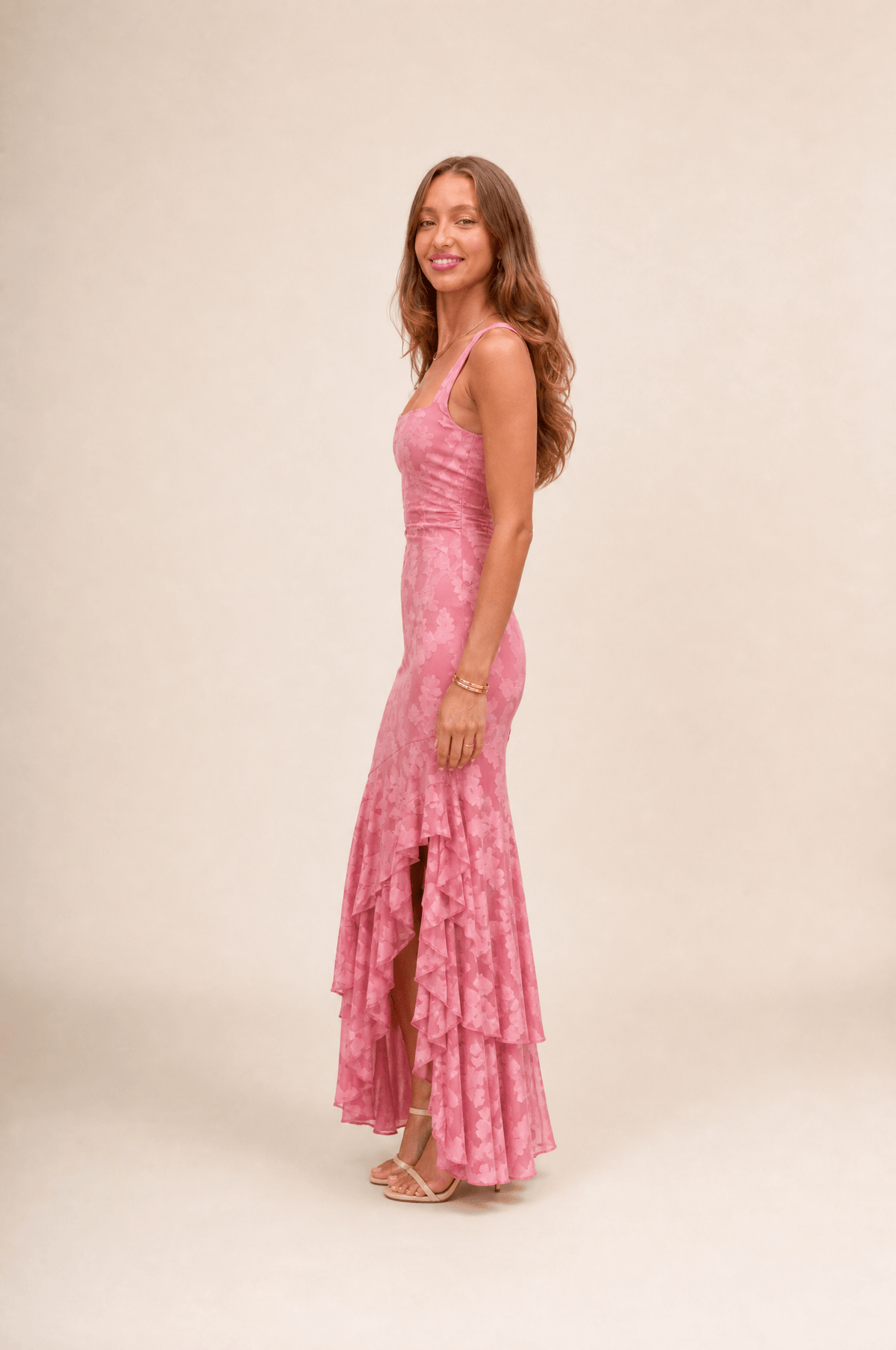 Rosalina Floral Ruffle Maxi Dress