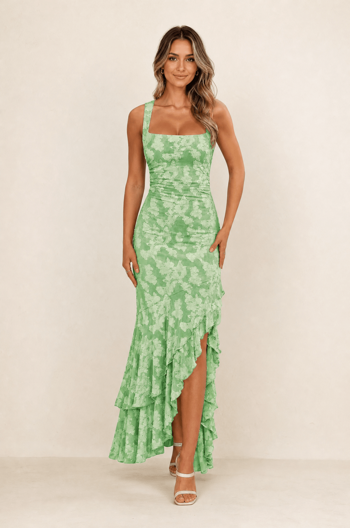 Rosalina Floral Ruffle Maxi Dress